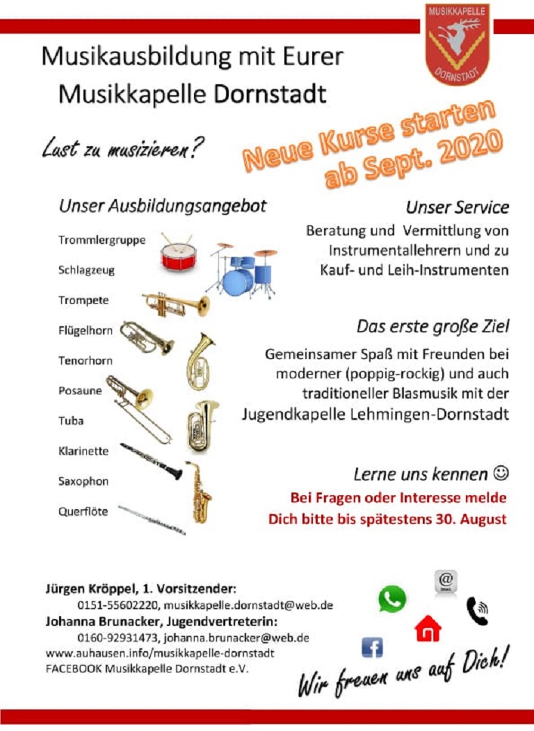 Flyer Musikkapelle Dornstadt